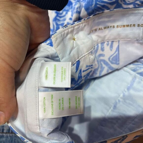 Lilly Pulitzer Women's Callahan Chino Shorts Resort White Blue On a Roll Size 2 - Picture 11 of 11